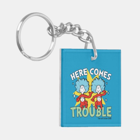 Dr. Seuss | Het eerste ding twee hier komt problem Sleutelhanger (Voorkant Links)