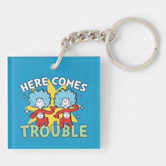 Dr. Seuss | Het eerste ding twee hier komt problem Sleutelhanger (Achterkant)