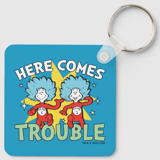 Dr. Seuss | Het eerste ding twee hier komt problem Sleutelhanger (Achterkant)