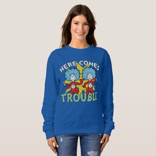 Dr. Seuss | Het eerste ding twee hier komt problem Trui (Voorkant volledig)