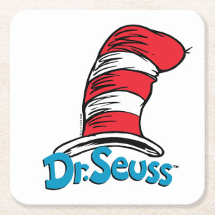 Dr. Seuss Hoed Logo Vierkante Kartonnen Onderzetter