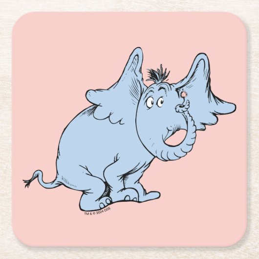 Dr. Seuss | Horton Side Look Vierkante Kartonnen Onderzetter (Voorkant)