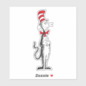 Dr. Seuss I Cat in het Pet Staande Tall Sticker (Vel)