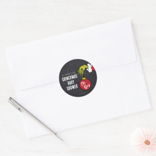 Dr. Seuss   Jongen Grinch Baby Shower Ronde Sticker