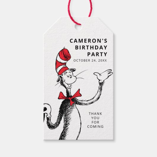 Dr. Seuss Karakter Confetti | Kinderverjaardag Cadeaulabel (Voorkant)