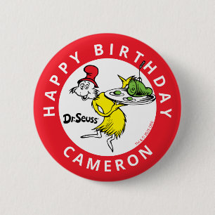 Dr. Seuss Karakter Confetti Kinderverjaardag Ronde Button 5,7 Cm