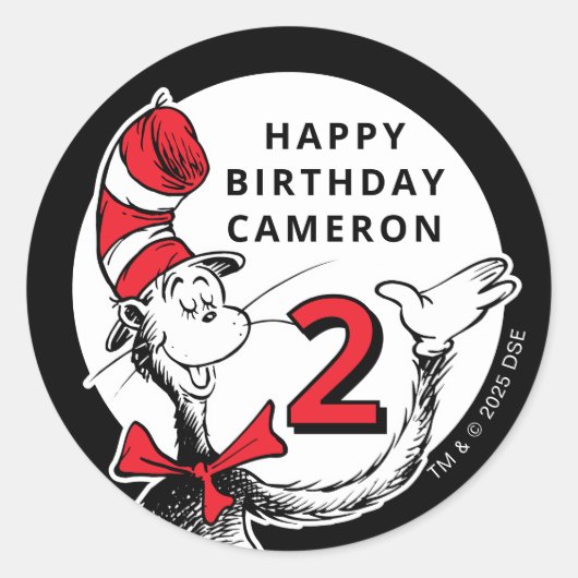 Dr. Seuss Karakter Confetti | Kinderverjaardag Ronde Sticker (Voorkant)