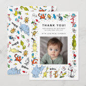 Dr. Seuss Karakter Confetti | Verjaardag kinderen Bedankkaart (Voorkant / Achterkant)