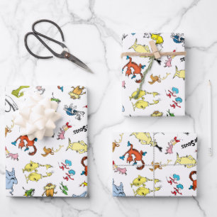 Dr. Seuss Karakter Confetti   Verjaardag kinderen Inpakpapier Vel