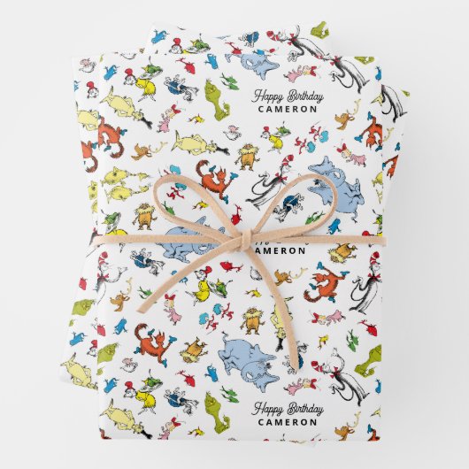 Dr. Seuss Karakter Confetti | Verjaardag kinderen Inpakpapier Vel (In situ)