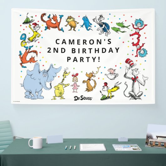Dr. Seuss Karakter Confetti | Verjaardag kinderen Spandoek (Beurs)