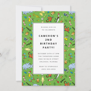 Dr. Seuss Karakterpatroon   Verjaardag kinderen Kaart