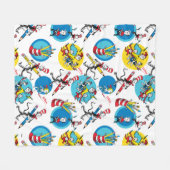 Dr. Seuss | Karakters met penpatroon Fleece Deken (Voorkant (Horizontaal))