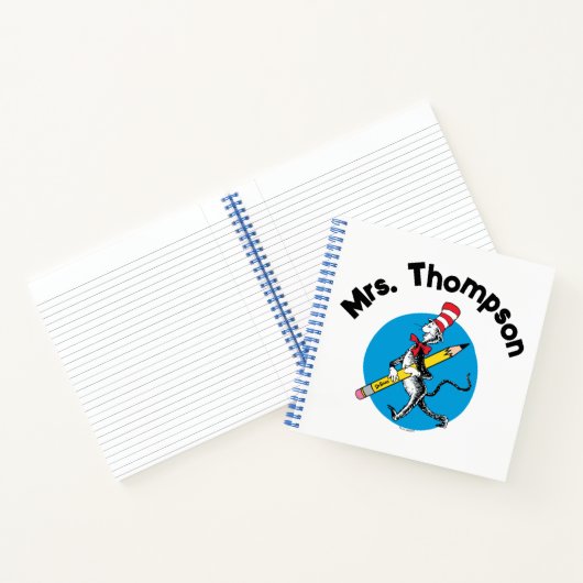Dr. Seuss | Kat in de Hoed Aangepaste Naam Notitieboek (Binnen)