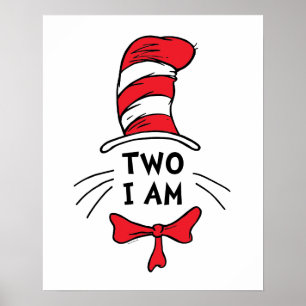 Dr. Seuss Kat in de Hoed - Twee Ik Ben Verjaarda Poster