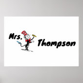 Dr. Seuss | Kat in het Pet Getrokken Naam Poster (Voorkant)