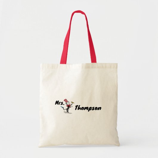 Dr. Seuss | Kat in het Pet Getrokken Naam Tote Bag (Voorkant)