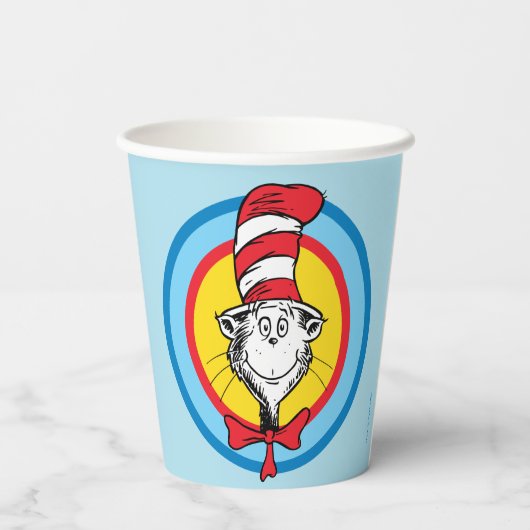 Dr. Seuss | Kat in het Pet Hoofd Graphic Papieren Bekers (Achterkant)
