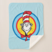 Dr. Seuss | Kat in het Pet Hoofd Graphic Sherpa Deken (Voorkant)