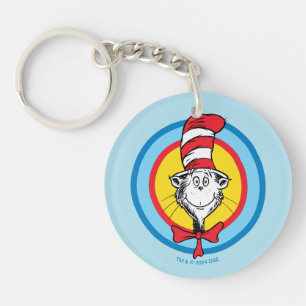 Dr. Seuss   Kat in het Pet Hoofd Graphic Sleutelhanger
