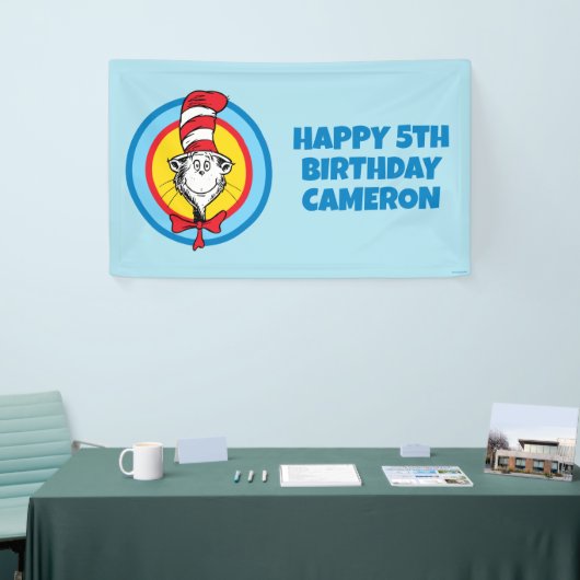 Dr. Seuss | Kat in het Pet Hoofd Graphic Spandoek (Beurs)