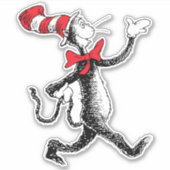 Dr. Seuss | Kat in het Pet Kattenwandeling Sticker (Voorkant)