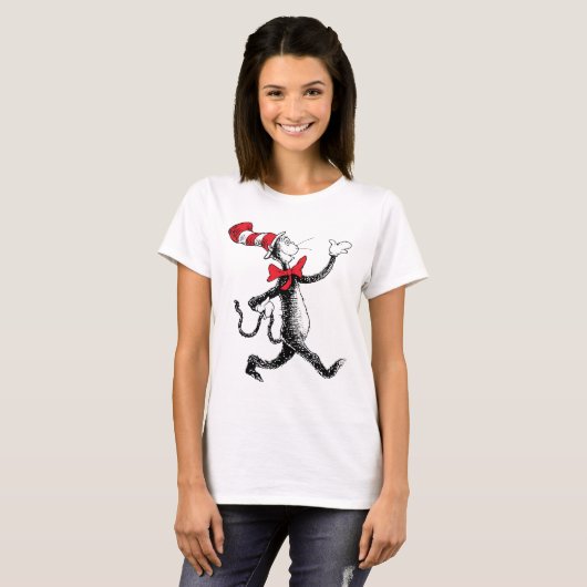 Dr. Seuss | Kat in het Pet Kattenwandeling T-shirt (Voorkant volledig)