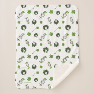 Dr. Seuss   Kat in het Pet Klaverpatroon Sherpa Deken