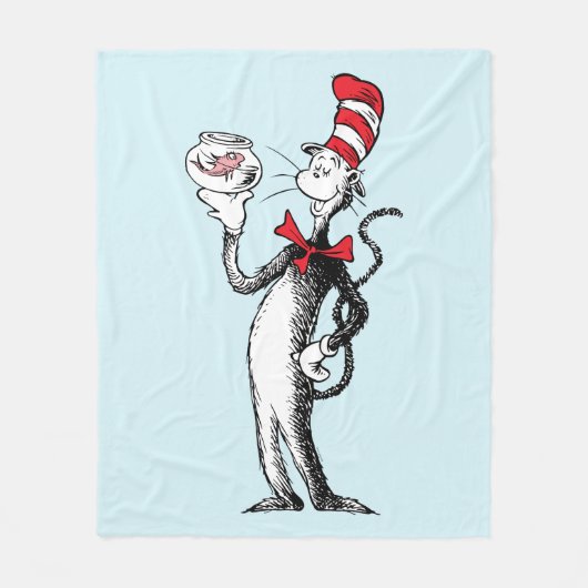 Dr. Seuss | Kat in het Pet & Krinklebine Fleece Deken (Voorkant)