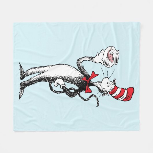 Dr. Seuss | Kat in het Pet & Krinklebine Fleece Deken (Voorkant (Horizontaal))