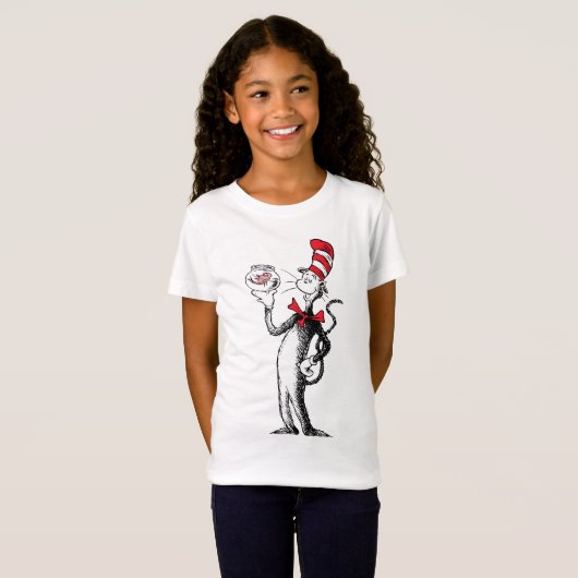 Dr. Seuss | Kat in het Pet & Krinklebine T-shirt (Voorkant volledig)