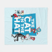 Dr. Seuss | Kat in het Pet Logo - Tekens Fleece Deken (Voorkant (Horizontaal))