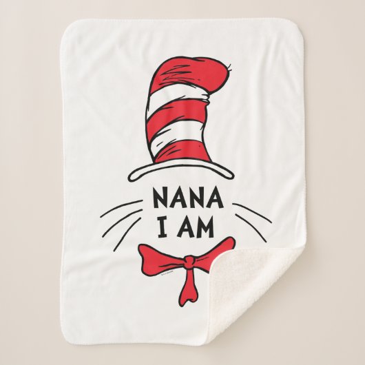 Dr. Seuss | Kat in het Pet - Nana I am Sherpa Deken (Voorkant)