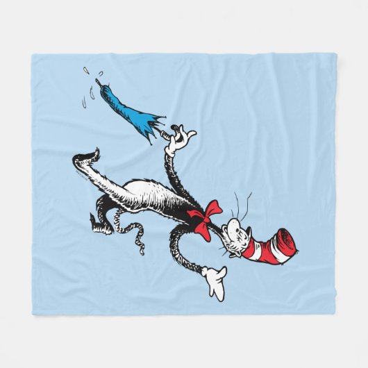Dr. Seuss | Kat in het Pet Paraplu Walk Fleece Deken (Voorkant (Horizontaal))