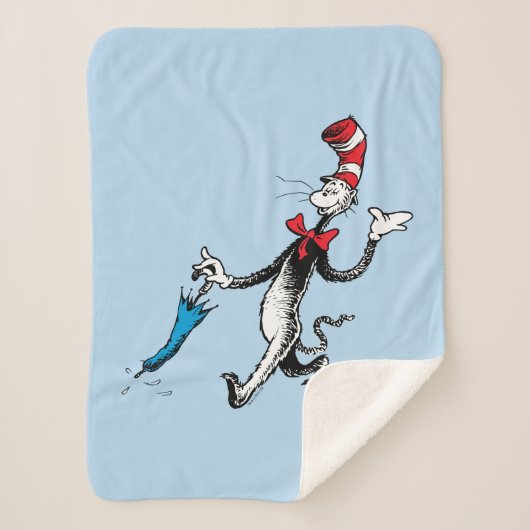 Dr. Seuss | Kat in het Pet Paraplu Walk Sherpa Deken (Voorkant)