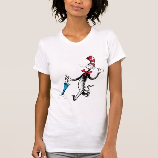 Dr. Seuss | Kat in het Pet Paraplu Walk T-shirt (Voorkant)
