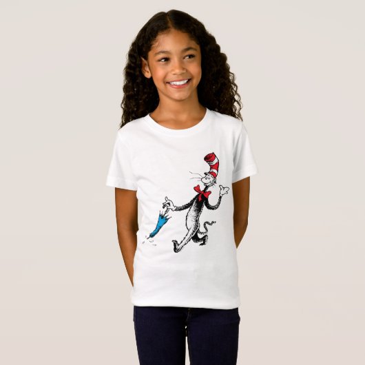 Dr. Seuss | Kat in het Pet Paraplu Walk T-shirt (Voorkant volledig)