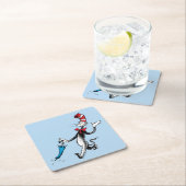 Dr. Seuss | Kat in het Pet Paraplu Walk Vierkante Kartonnen Onderzetter (Insitu)