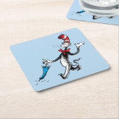 Dr. Seuss | Kat in het Pet Paraplu Walk Vierkante Kartonnen Onderzetter (Schuin)