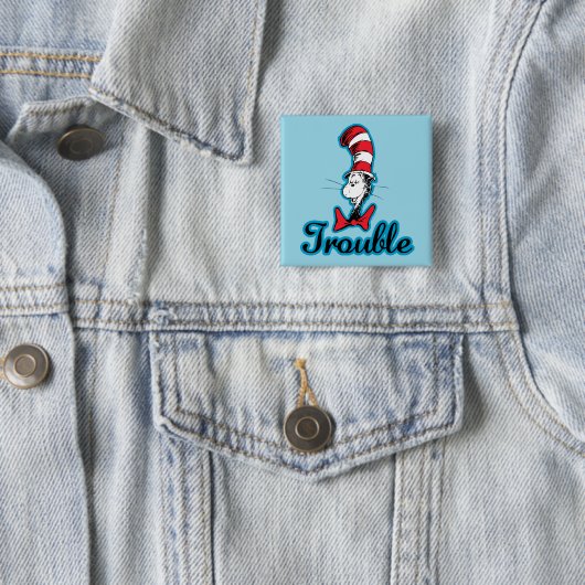 Dr. Seuss | Kat in het Pet Problemen Vierkante Button 5,1 Cm (In situ)