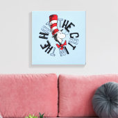 Dr. Seuss | Kat in het Pet Ronde kunst Canvas Afdruk (Insitu (Woonkamer))