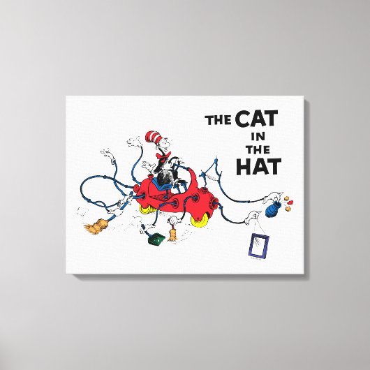 Dr. Seuss | Kat in het Pet ruimt op Canvas Afdruk (Voorkant)