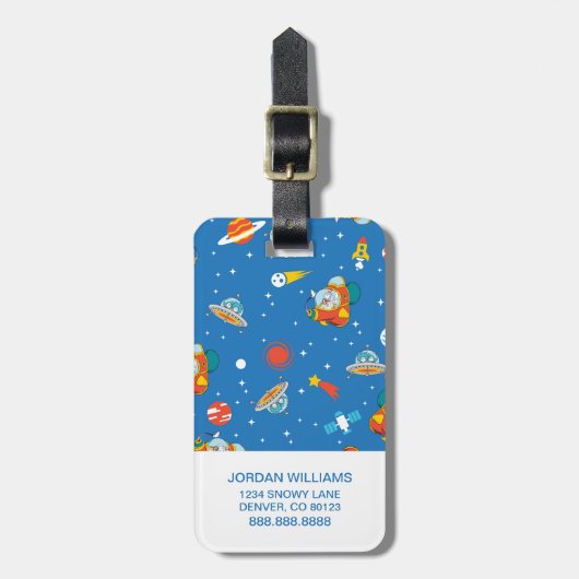 Dr. Seuss | Kat in het Pet Ruimtepatroon Bagagelabel (Voorkant verticaal)