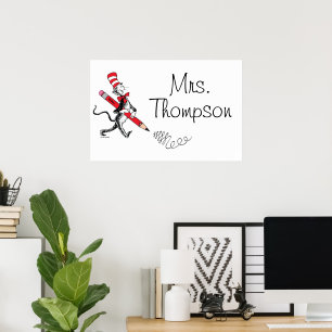 Dr. Seuss   Kat in het Pet Schriftelijke Naam Poster