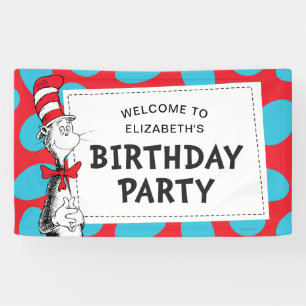 Dr. Seuss   Kat in het Pet Verjaardagsfeest Spandoek