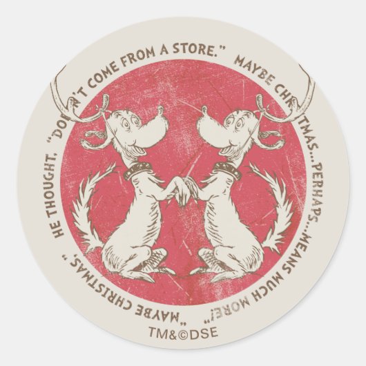Dr. Seuss | knijpen | Max - Kerstmiscitaat Ronde Sticker (Voorkant)