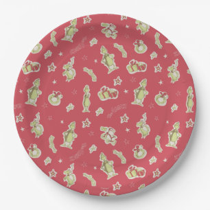 Dr. Seuss   knijpen   Rode Kerstmispatroon Papieren Bordje