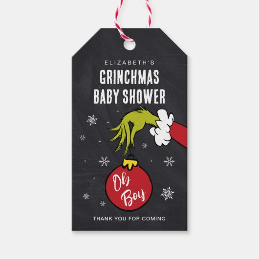Dr. Seuss | Oh Boy Grinch Baby Borrel Cadeaulabel (Voorkant)