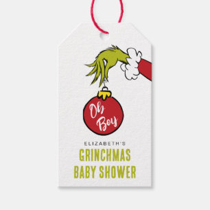 Dr. Seuss   Oh Boy Grinch Baby shower Favor Tag Cadeaulabel