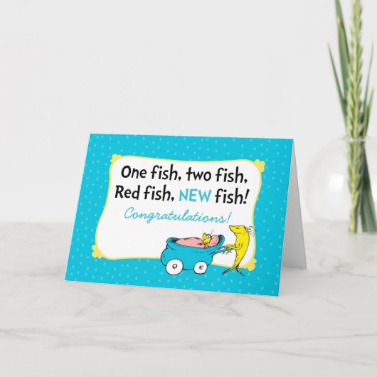 Dr. Seuss | One Fish - Baby Boy Gefeliciteerd Kaart (Voorkant)